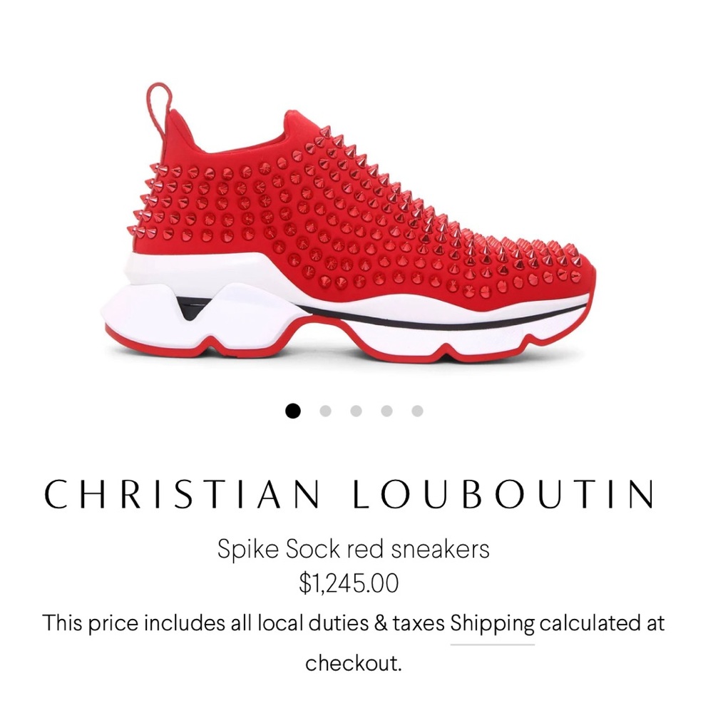 *NEW in Box* Authentic Christian Louboutin Red Spiked Sneakers Size 41